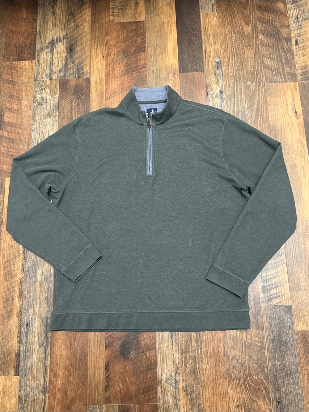 Johnnie-O Quarter Zip Pullover XL Olive Heather Cotton Lyocell Golf Sweater